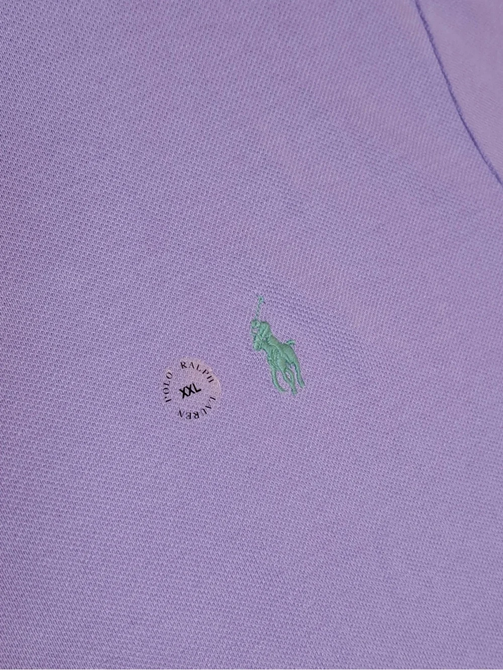 Polo Ralph Lauren Mesh Polo Shirt XXL Classic Fit Purple w/Mint Green Pony